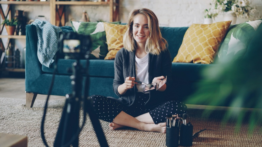 Creator recording a get-ready-with-me video